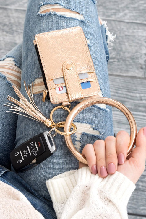 Key Ring Wallet Bracelet ID Zip Up - Accessoriesforever