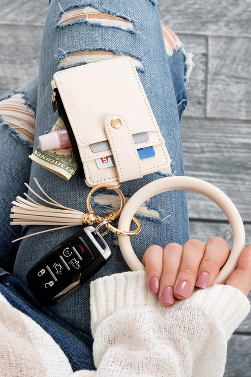 Key Ring Wallet Bracelet ID Zip Up - Accessoriesforever
