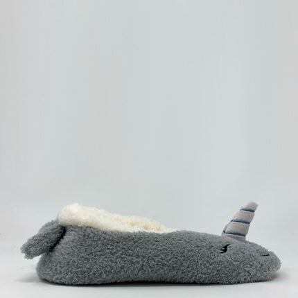Narwhal Cozy Animal House Home Women Sherpa Non-Skid Socks Slippers - Accessoriesforever