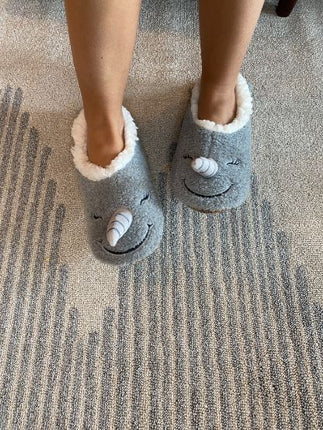 Narwhal Cozy Animal House Home Women Sherpa Non-Skid Socks Slippers - Accessoriesforever
