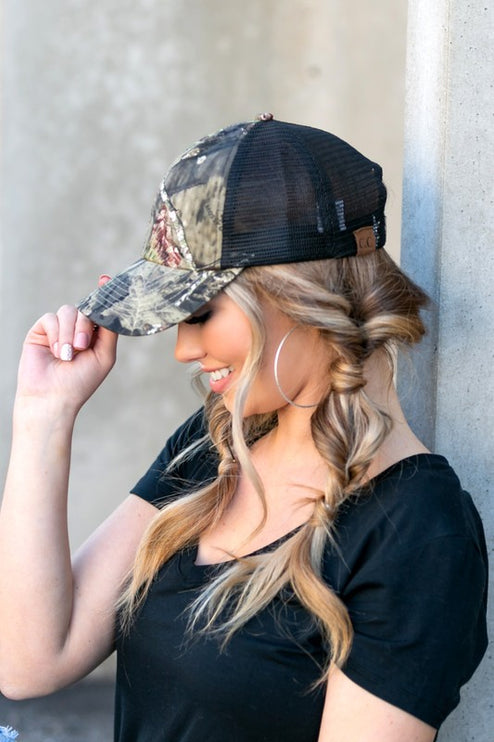 Mossy Oak Camo Mesh Back Stylish Fashion Hat Baseball Cap