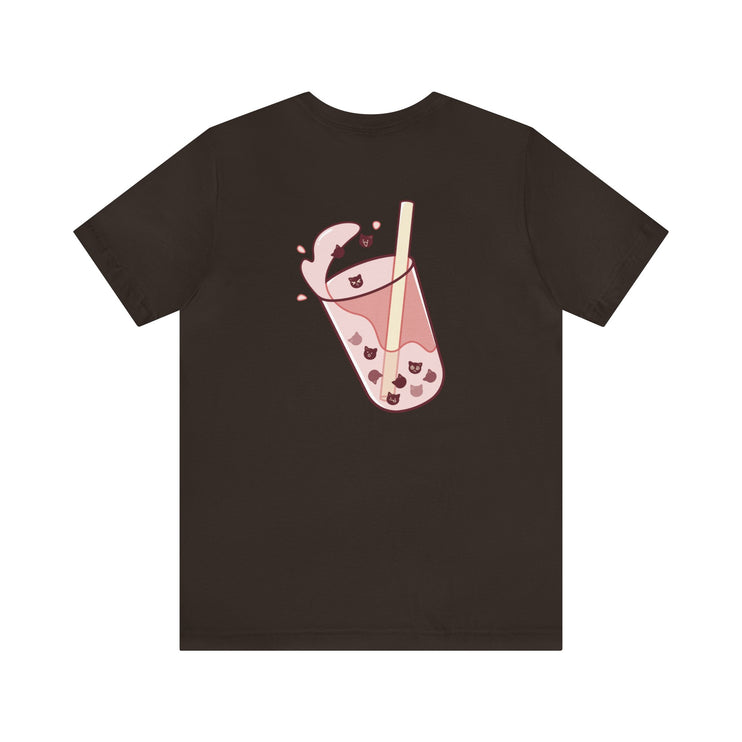 Exclusive Cute Cat Boba Soft Cotton Jersey Short Sleeve Unisex Tee T-shirt - Accessoriesforever