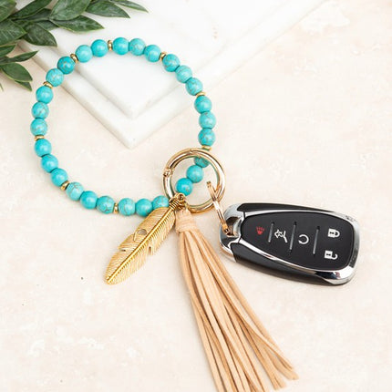 Boho Stone Key Ring Bracelet