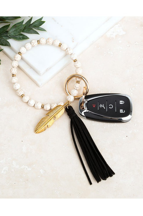 Boho Stone Key Ring Bracelet - Accessoriesforever