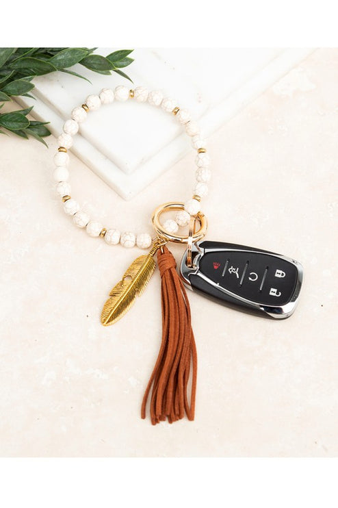 Boho Stone Key Ring Bracelet - Accessoriesforever