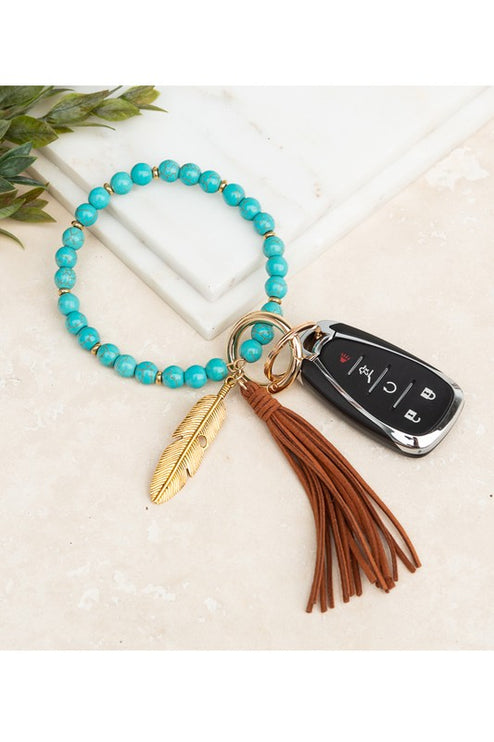 Boho Stone Key Ring Bracelet - Accessoriesforever