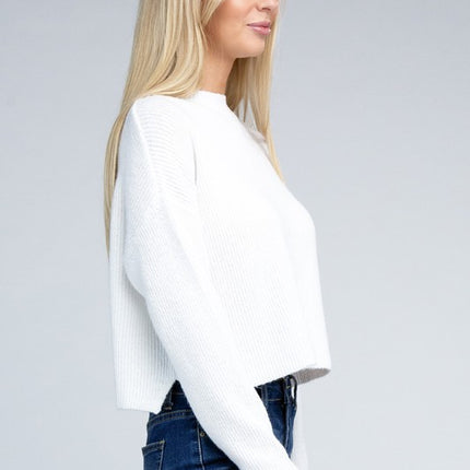 Cozy Mock Neck Long Sleeve Pullover Sweater
