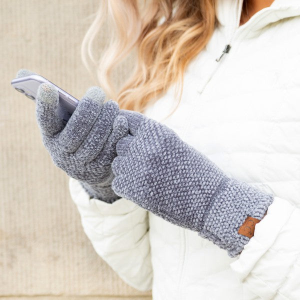 Cozy Warm Soft CC Chenille Touch Winter Fashion Gloves - Accessoriesforever