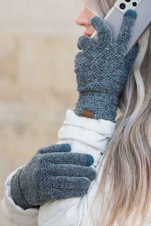 Cozy Warm Soft CC Chenille Touch Winter Fashion Gloves - Accessoriesforever