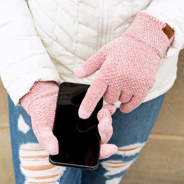 Cozy Warm Soft CC Chenille Touch Winter Fashion Gloves