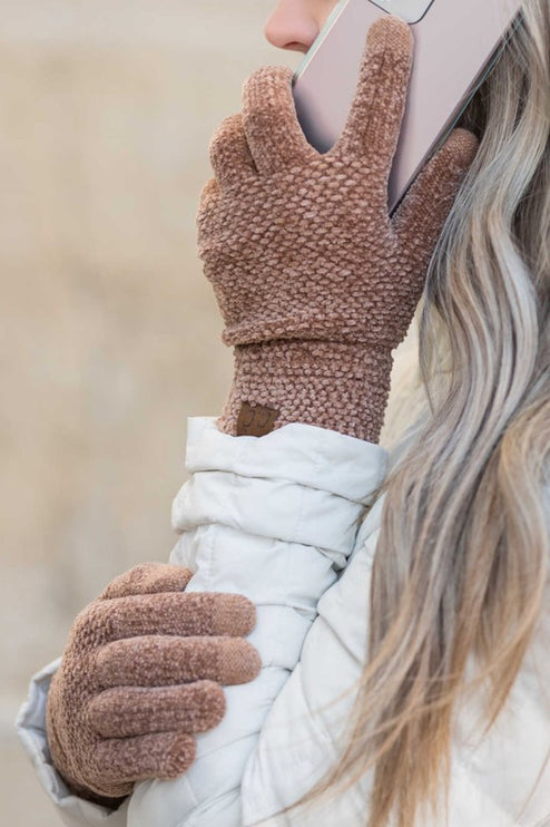 Cozy Warm Soft CC Chenille Touch Winter Fashion Gloves