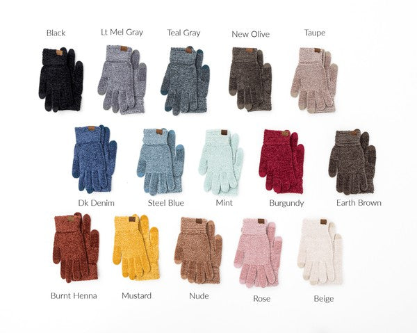 Cozy Warm Soft CC Chenille Touch Winter Fashion Gloves - Accessoriesforever