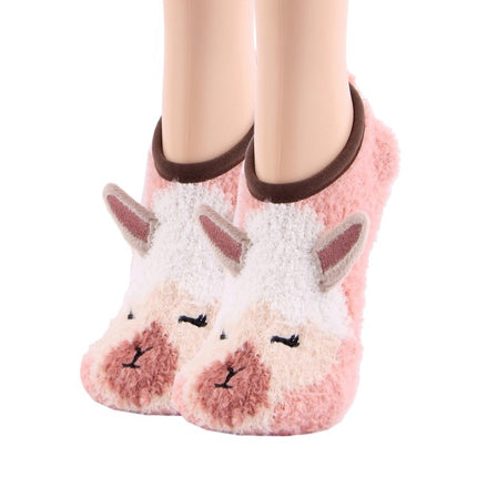 Llama B OK Cozy Warm Women Plush Mary Jane Sock Slipper - Accessoriesforever