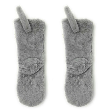 Here Kitty Kitty Cozy Warm Women's Plush Animal Slipper Socks - Accessoriesforever
