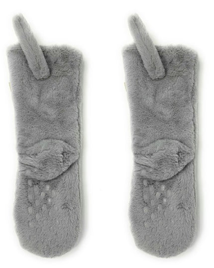Here Kitty Kitty Cozy Warm Women's Plush Animal Slipper Socks