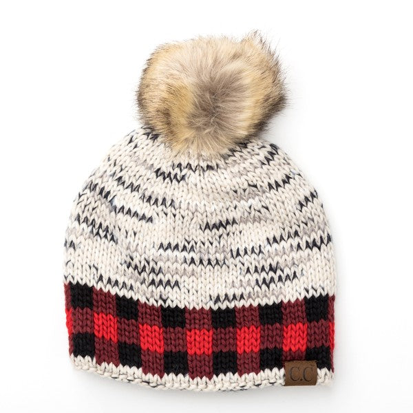 Cozy Warm Comfy CC Buffalo Pom Beanie Hat