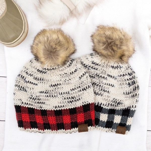 Cozy Warm Comfy CC Buffalo Pom Beanie Hat