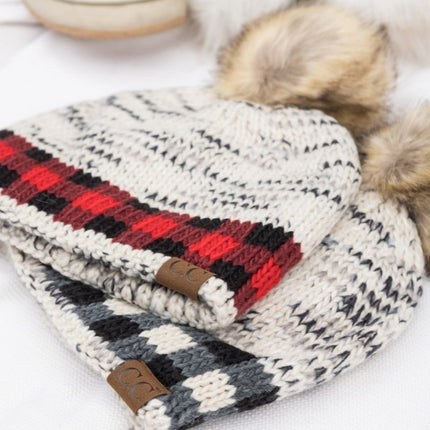 Cozy Warm Comfy CC Buffalo Pom Beanie Hat