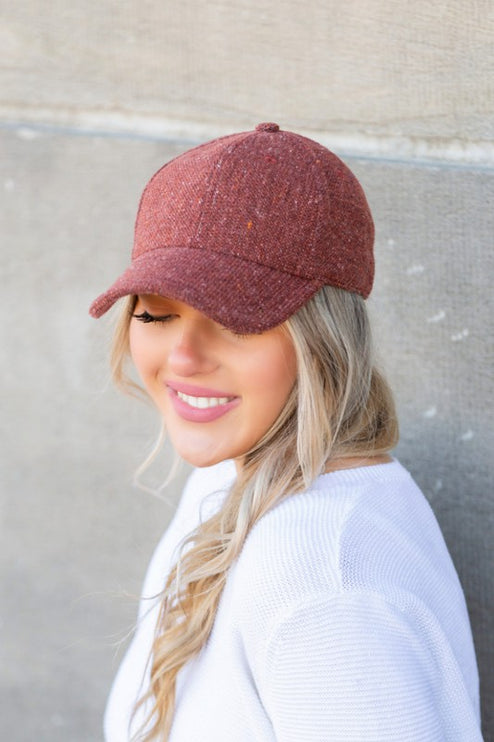 Chic Speckled Design Curved Brim Tweed Textured Fashion Baseball Ball Cap Hat - Accessoriesforever