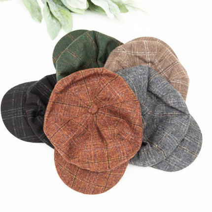 Classic Stylish Plaid Newsboy Fashion Cap Hat - Accessoriesforever