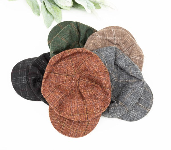 Classic Stylish Plaid Newsboy Fashion Cap Hat