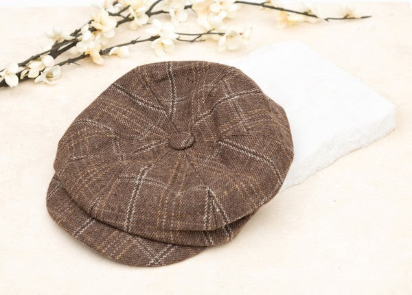 Classic Stylish Plaid Newsboy Fashion Cap Hat