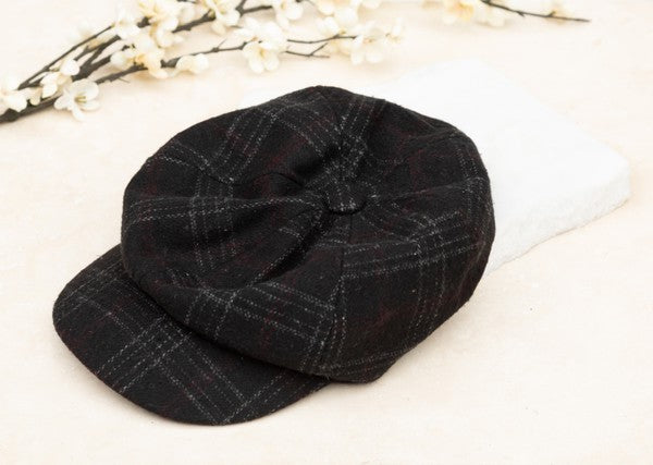 Classic Stylish Plaid Newsboy Fashion Cap Hat