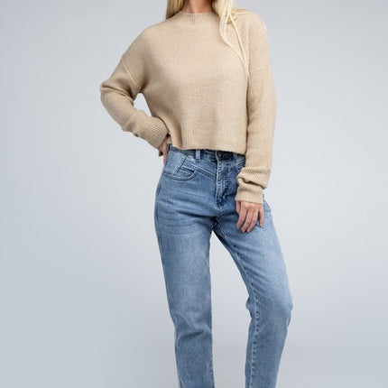 Cozy Mock Neck Long Sleeve Pullover Sweater