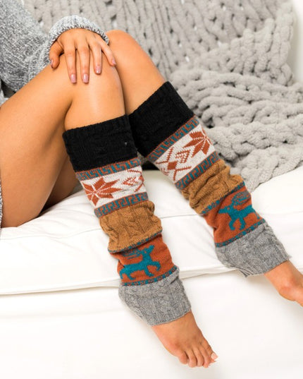 Cozy Warm Winter Nordic Snowflake Fashion Leg Warmers