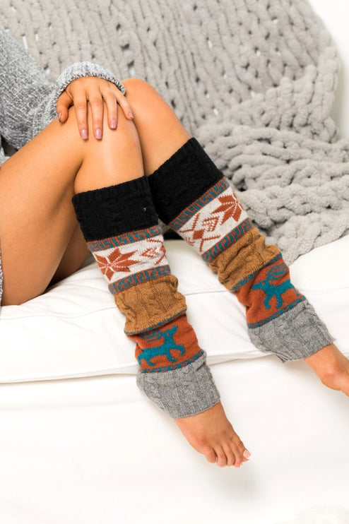 Cozy Warm Winter Nordic Snowflake Fashion Leg Warmers