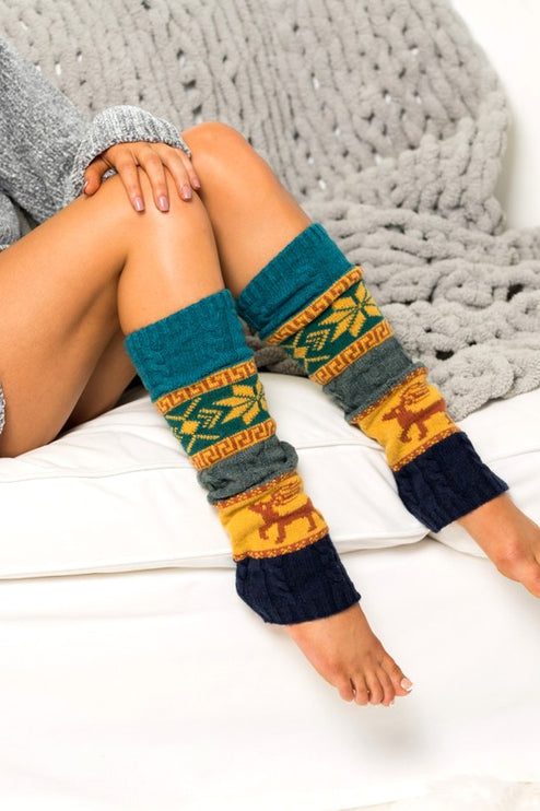 Cozy Warm Winter Nordic Snowflake Fashion Leg Warmers