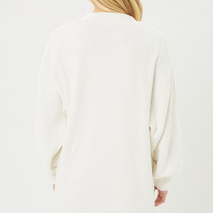 Simple Classic Casual Long Bishop Sleeve Fashion Top Sweater Cardigan