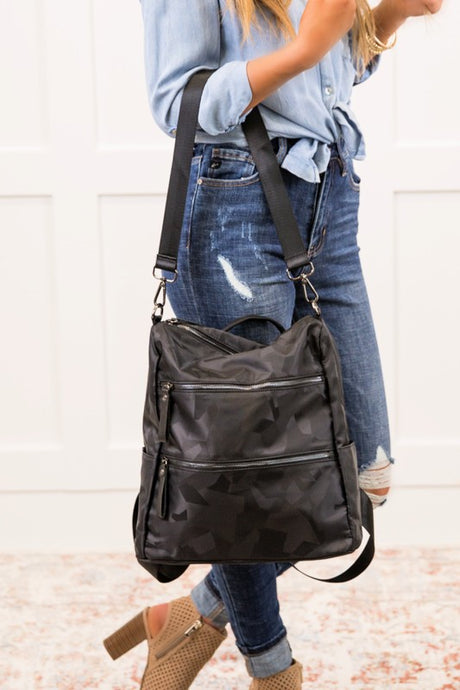 Stylish Sleek Convertible Handbag Tote Backpack