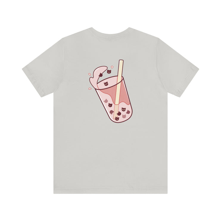 Exclusive Cute Cat Boba Soft Cotton Jersey Short Sleeve Unisex Tee T-shirt - Accessoriesforever