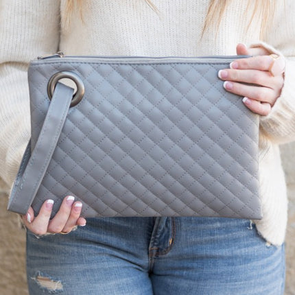 Luxe Classic Quilted Wristlet Clutch