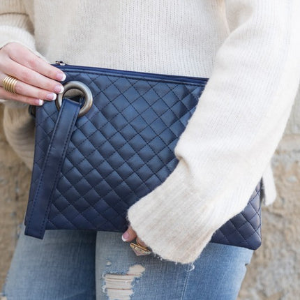 Luxe Classic Quilted Wristlet Clutch