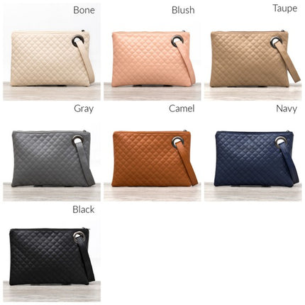 Luxe Classic Quilted Wristlet Clutch
