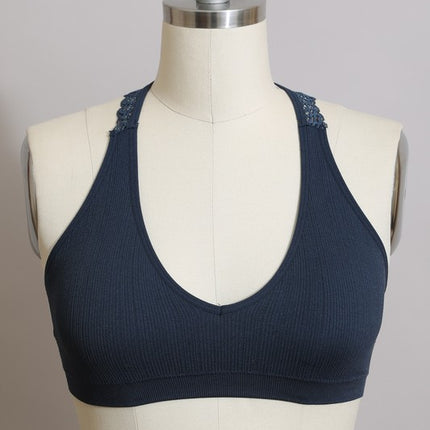 Classic Seamless Front Lace Racerback Top Bralette