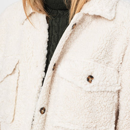 Classic Warm Simple Versatile Soft Teddy Jacket Shacket