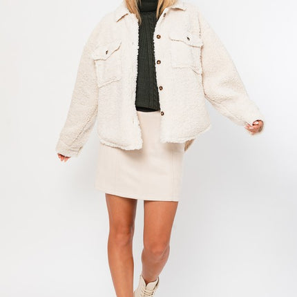 Classic Warm Simple Versatile Soft Teddy Jacket Shacket