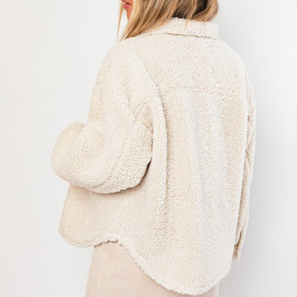 Classic Warm Simple Versatile Soft Teddy Jacket Shacket