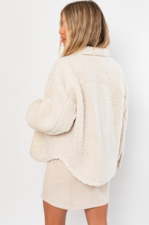 Classic Warm Simple Versatile Soft Teddy Jacket Shacket