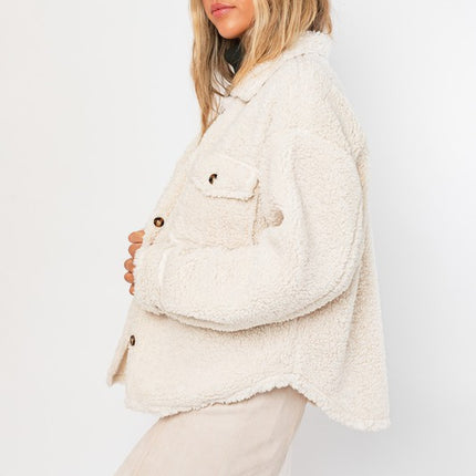 Classic Warm Simple Versatile Soft Teddy Jacket Shacket