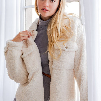 Classic Warm Simple Versatile Soft Teddy Jacket Shacket