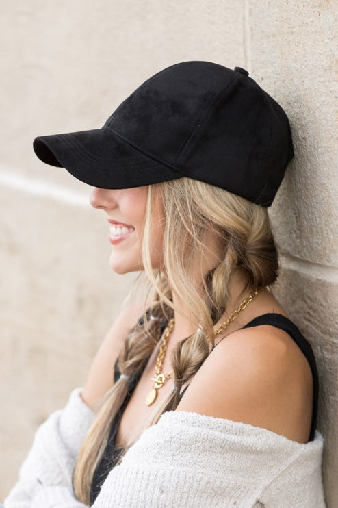 Classic Soft Vegan Suede Casual Fashion Boyfriend Ball Baseball Cap Hat - Accessoriesforever