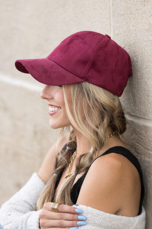 Classic Soft Vegan Suede Casual Fashion Boyfriend Ball Baseball Cap Hat - Accessoriesforever
