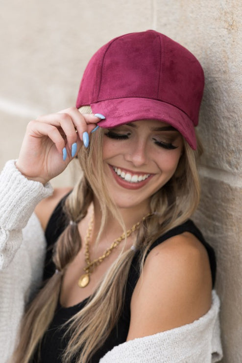 Classic Soft Vegan Suede Casual Fashion Boyfriend Ball Baseball Cap Hat - Accessoriesforever