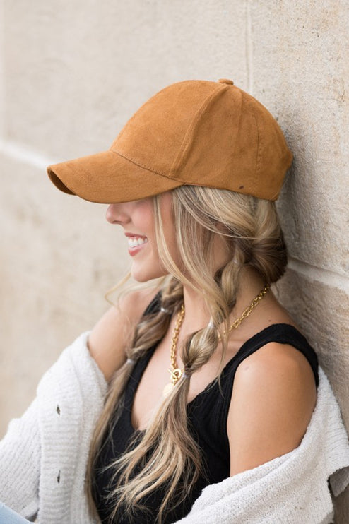 Classic Soft Vegan Suede Casual Fashion Boyfriend Ball Baseball Cap Hat - Accessoriesforever