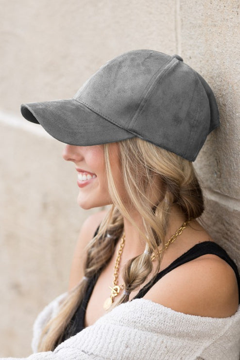 Classic Soft Vegan Suede Casual Fashion Boyfriend Ball Baseball Cap Hat - Accessoriesforever