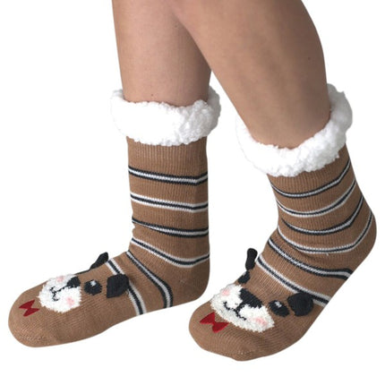 Mr. Bear Cozy Warm Women's Plush Animal Slipper Socks